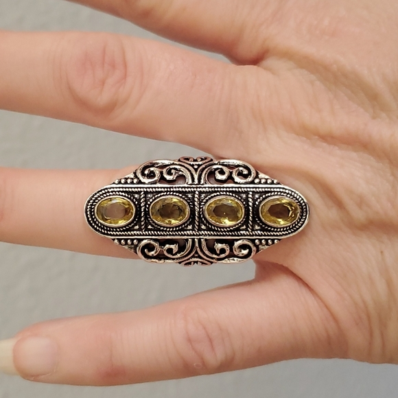 New Citrine 925 Silver Statement Ring. - Picture 2 of 9